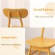 Curved backrest and seat of a modern dining chair in natural rubber wood, designed for comfort and support.