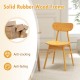 Modern dining chair with curved backrest, made of natural rubber wood, perfect for kitchen or dining room use.