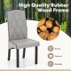 Light gray modern dining chair with high backrest, sturdy rubber wood frame, and high-density sponge cushion for.