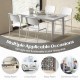 Modern white dining chairs set of 4 with sturdy metal legs and tilted backrest, perfect for dining and versatile use.