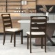 Wooden dining chair set of 2 in walnut finish with padded seats, ideal for dining rooms and stylish home decor.