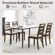 Walnut wooden dining chair set of 2 with padded seats and ladder backs, perfect for dining rooms and cafes.