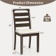 Walnut wooden dining chair with a padded seat, featuring a high backrest and sturdy design, supports up to 400 lbs.