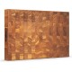 End grain cutting board made from solid teak wood, featuring a knife-friendly surface and hand grips for versatile.