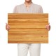 Extra large 24" reversible teak wood cutting board with handles, ideal for kitchen use and serving.
