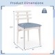 White kitchen side chair with rubber wood frame, padded seat, and ergonomic ladder backrest, suitable for various.