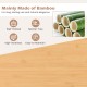 Bamboo kitchen island cart on wheels featuring a spacious top, drawer, and splinter-free frame for versatile use.