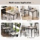 Rectangular modern dining table for 4 with grey sintered stone top, suitable for kitchen, study, or restaurant use.