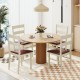 Wooden dining chair set of 2 with PU leather upholstery, featuring a stylish design for home or restaurant use.