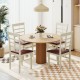 Armless wooden dining chairs with PU leather upholstery in white, perfect for stylish dining areas and easy cleaning.