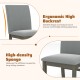 Upholstered dining chair with ergonomic high backrest and high-density sponge, featuring gray velvet fabric and rubber.