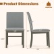 Upholstered dining chair set of 2 with gray velvet fabric, rubber wood legs, and ergonomic high backrest for comfort.