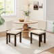 Wooden dining chair set of 2 with rubber wood legs and plush sherpa fabric, perfect for home or office use.