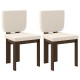 Set of 2 wooden dining chairs with rubber wood legs, covered in plush sherpa fabric for cozy seating in any room.