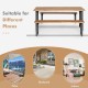 6-person outdoor patio dining table set with acacia wood top and metal frame, featuring a 2-inch umbrella hole for.