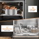 7-piece stainless steel cookware set featuring oven-safe pots and dishwasher-safe design for easy cleaning.