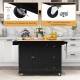 Falling Leaf Kitchen Island Trolley Cart with drop-leaf countertop, 3 drawers, and 360° swivel casters for easy.