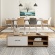 TV stand with spacious tabletop, large drawer, and 2 open shelves, perfect for living room organization and TV display.
