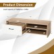 TV stand dimensions with 2 open shelves and a drawer, suitable for 55-inch TVs, offering ample storage and easy.