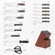 15-piece stainless steel knife block set with ergonomic handles, including chef knife, sharpener, and kitchen shears.