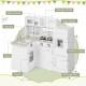 Kids kitchen playset featuring a stove, sink, refrigerator, and realistic water dispenser for imaginative play.