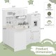 Kids kitchen playset featuring a stove, sink, and refrigerator in a compact L-shaped design for realistic cooking fun.