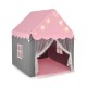 Kids playhouse tent in pink with star lights, mesh windows, and a comfortable mat for indoor fun and cozy playtime.