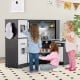 Kids playing with the Kids Corner Pretend Kitchen Playset featuring a washing basin and realistic sound effects for.