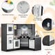 Kids Corner Pretend Kitchen Playset featuring marble patterns, separated washing basin, and ample storage for.