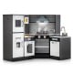 Kids Corner Pretend Kitchen Playset with separated washing basin, realistic sounds, and ample storage for imaginative.