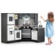 Kids Corner Pretend Kitchen Playset with washing basin, stovetop, and accessories for imaginative play in limited space.