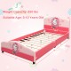 Kids upholstered platform toddler bed with cute patterns, robust MDF construction, and height-adjustable feet for.