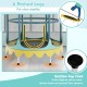 64-inch kids trampoline in yellow with detachable canopy, safety enclosure net, and 6 arched legs for stability.