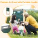 Kids art easel with double-sided chalkboard and whiteboard, featuring a portable handle for easy storage and transport.