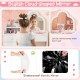 Cloud-shaped mirror on kids' vanity table set, featuring shatterproof acrylic for safe use and ample storage options.