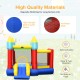 Kid's inflatable bouncer with jumping area, durable oxford cloth, mesh walls, and 480W blower for outdoor fun.