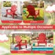 Kids Adirondack chair in red with tilted high backrest, perfect for outdoor use on porch, balcony, or poolside.