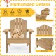 Kids Adirondack chair in brown with tilted high backrest, reinforced support bars, and slatted seat for outdoor use.
