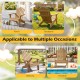 Kids Adirondack chair in brown with tilted high backrest, ideal for outdoor use on porch, balcony, or poolside.