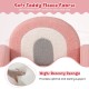 Kids armchair in pink with soft teddy fleece fabric, ergonomic backrest, and high-density sponge for lasting support.