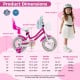 Kids bike with 12-inch wheels, adjustable seat, training wheels, and dual brake system for ages 3-4 years.