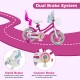 Kids bike with 12-inch wheels, dual brake system, and training wheels, perfect for ages 3-4 for safe riding.