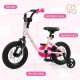 Kids bike with a solid metal frame, ergonomic seat, and non-slip pedals, perfect for ages 3-7, in pink color.