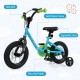 Kids bike with solid metal frame, ergonomic seat, and non-slip pedals, designed for ages 3-7, ideal for safe riding.