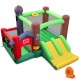 Kids Castle Slide Bouncer with dual slides, PVC surfaces, and mesh walls, perfect for outdoor fun and play.