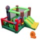 Kids Castle Slide Bouncer with dual slides, basketball rim, and mesh walls, perfect for outdoor fun and entertainment.