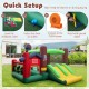 Kids Castle Slide Bouncer with dual slides and 750W blower, perfect for outdoor fun and entertainment for ages 3-12.