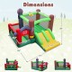Kids Castle Slide Bouncer with dual slides and basketball rim, perfect for outdoor fun and entertainment for ages 3-12.