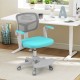 Kids desk chair with adjustable height, armrests, and footrest, featuring a padded seat and mesh backrest for comfort.