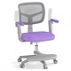 Purple kids desk chair showcasing a padded seat and mesh backrest for enhanced comfort and support during study.